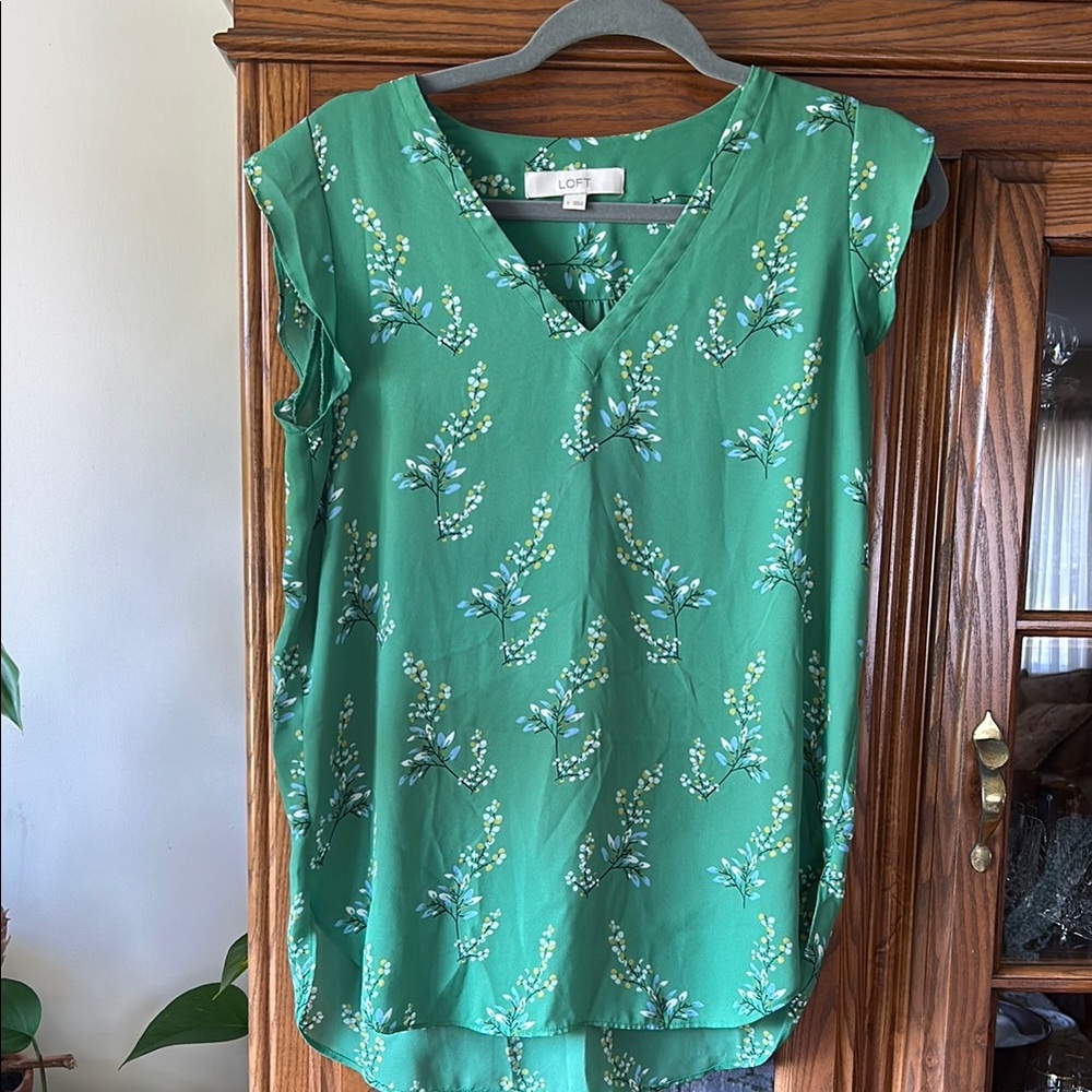 LOFT Green Floral Women's Top